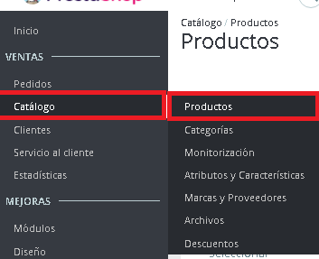Captura backoffice Prestashop